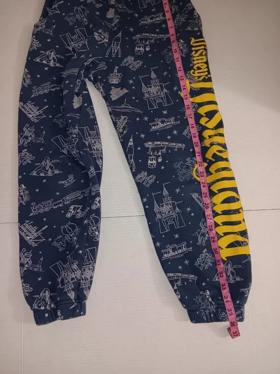 DISNEY'S DISNEYLAND WOMEN'S GRAPHIC SWEATPANTS BLUE SIZE SMALL - Picture 10 of 13